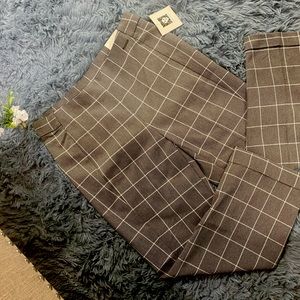 Grey and white plaid pants